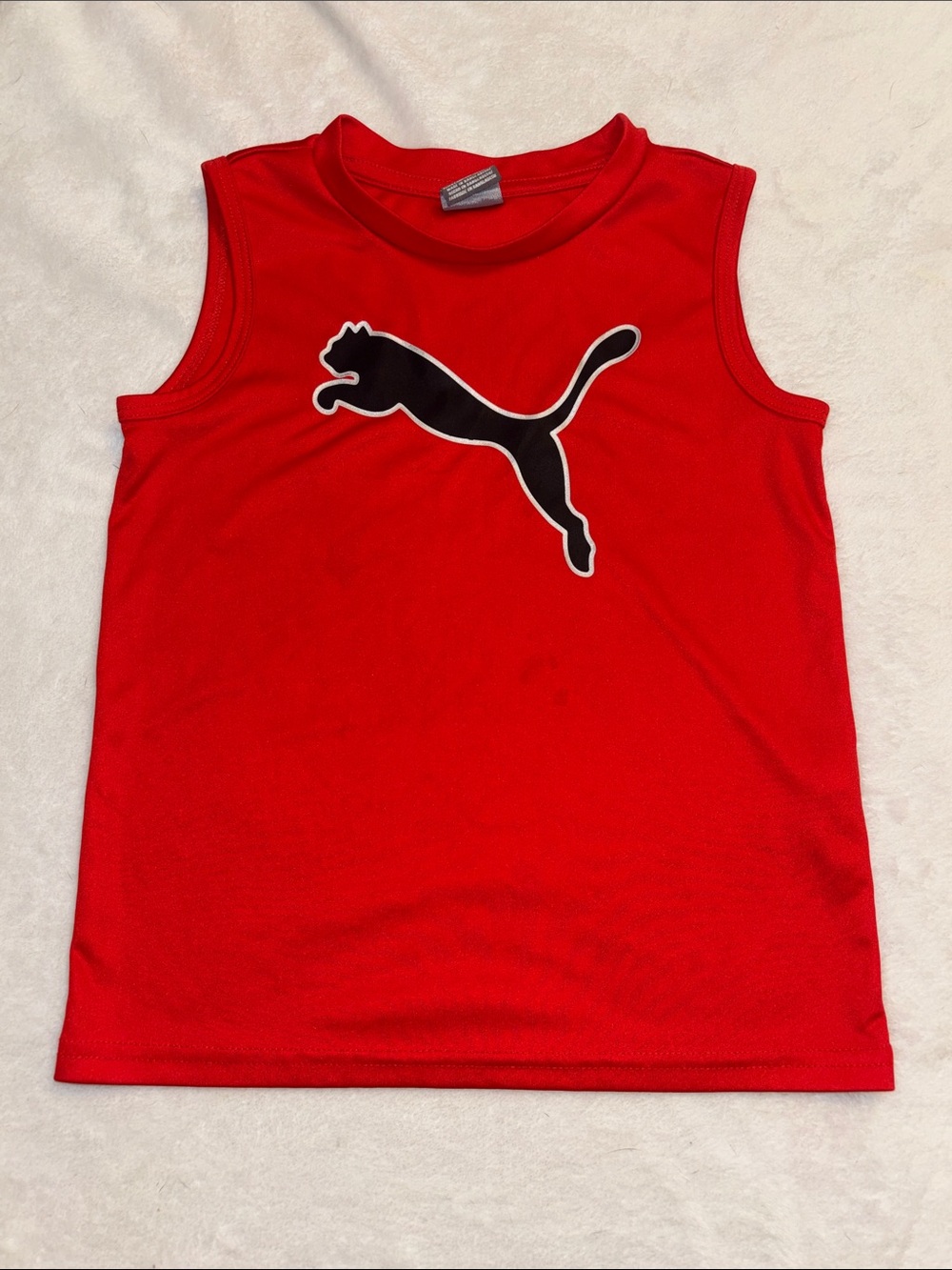 Puma Kids' Red Sleeveless Logo Tank Top